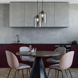 Mica Mid-Century Pendant Lamps With Double Glass