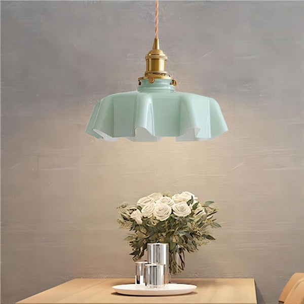 Retro Glass Flower Cream Pendant Lamp