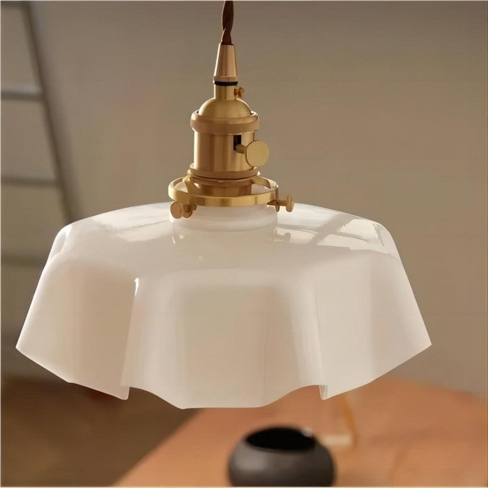 Retro Glass Flower Cream Pendant Lamp