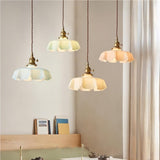 Retro Glass Flower Cream Pendant Lamp