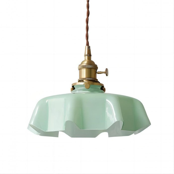 Retro Glass Flower Cream Pendant Lamp