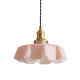 Retro Glass Flower Cream Pendant Lamp