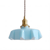 Retro Glass Flower Cream Pendant Lamp