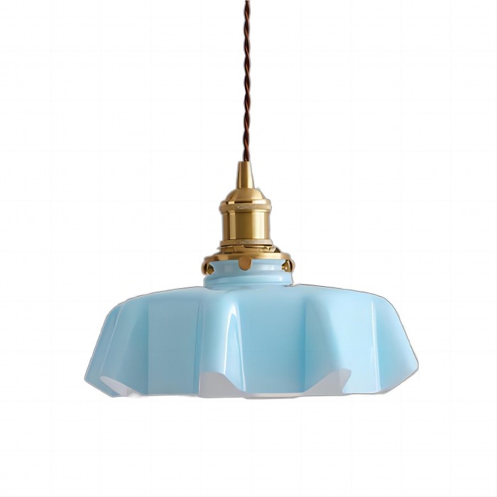 Retro Glass Flower Cream Pendant Lamp