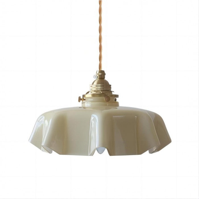 Retro Glass Flower Cream Pendant Lamp