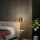 Scandinavian Black Glass Pendant Lamp