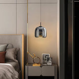 Scandinavian Black Glass Pendant Lamp